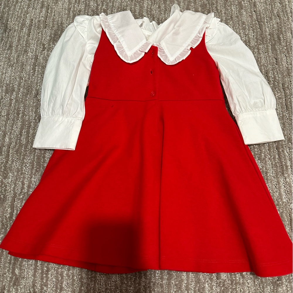 Janie and Jack Toddler Girl Dress with Poplin Shirt